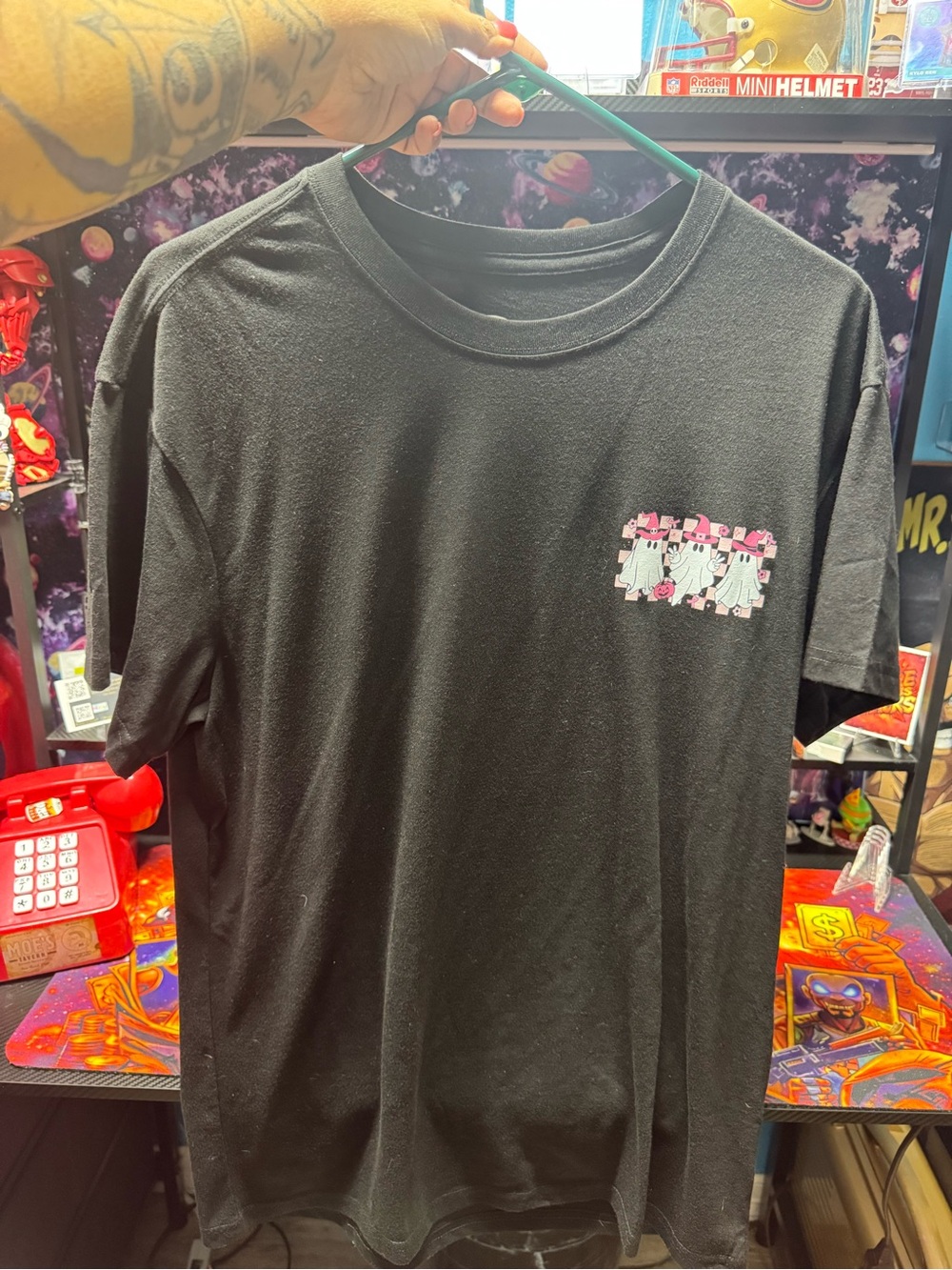 Athletic Works Black Tee with White Logo Print
